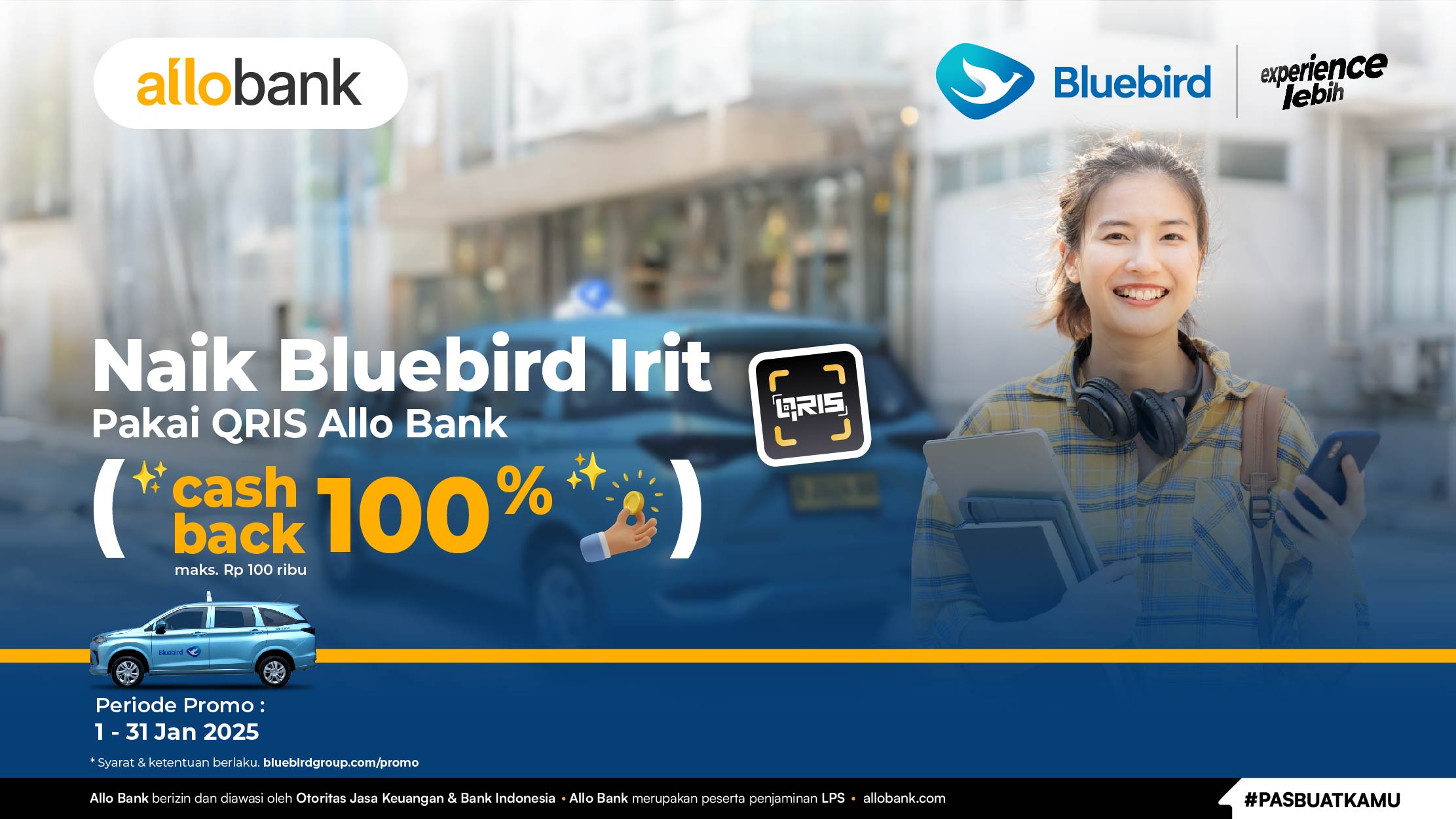 Cashback Up To 100% on Bluebird with Allo Bank QRIS- Blue Bird Group